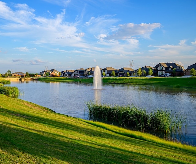 property view of water with a residential view