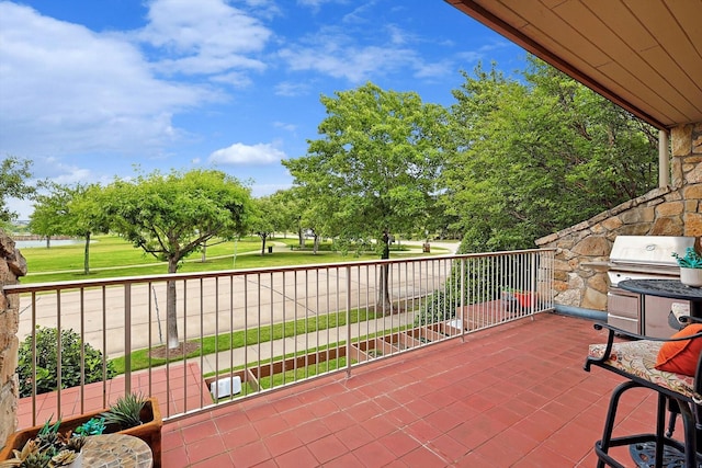 view of patio with area for grilling
