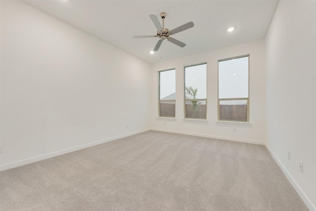 440 Lone Star Dr, Justin, TX 76247 - unfurnished room with baseboards, ceiling fan, light carpet, and recessed lighting
