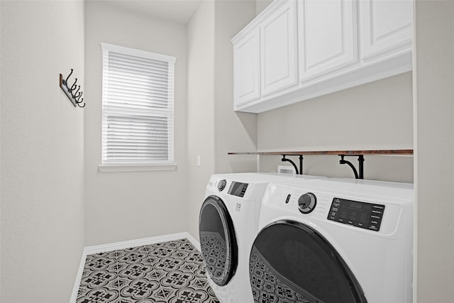 3341 Man O War Rd, Celina, TX 75009 - laundry room featuring independent washer and dryer, baseboards, and cabinet space