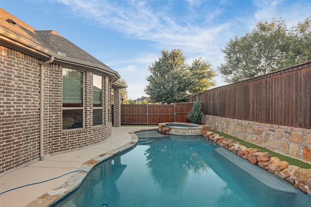 3341 Man O War Rd, Celina, TX 75009 - view of pool with a fenced backyard, a pool with connected hot tub, and a patio area