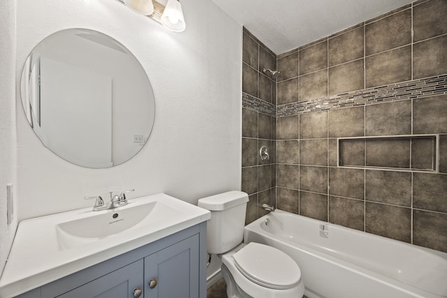 13420 Vida Ln, Dallas, TX 75253 - bathroom with vanity, toilet, and shower / bathtub combination