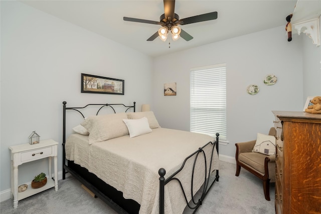 1153 Horizon Trace Dr, Azle, TX 76020 - bedroom with light colored carpet, baseboards, and a ceiling fan