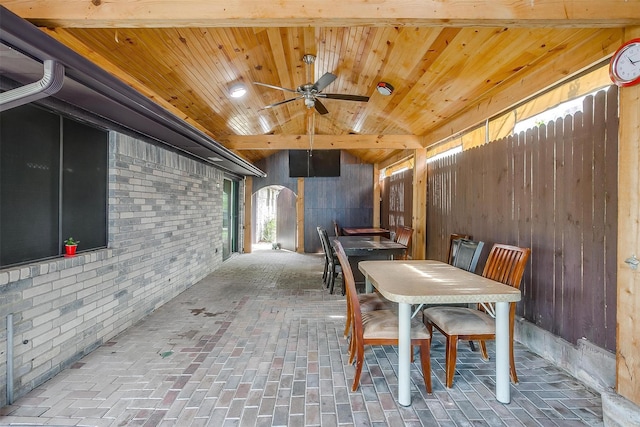 10125 Leatherwood Dr, Fort Worth, TX 76108 - interior space with outdoor dining space, ceiling fan, and fence