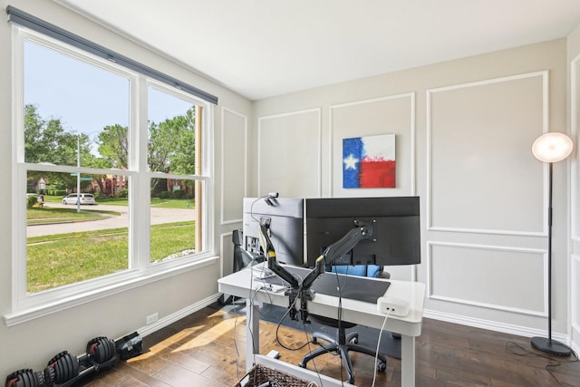 7812 Alderwood Pl, Plano, TX 75025 - office space featuring healthy amount of natural light, dark wood-style flooring, and baseboards