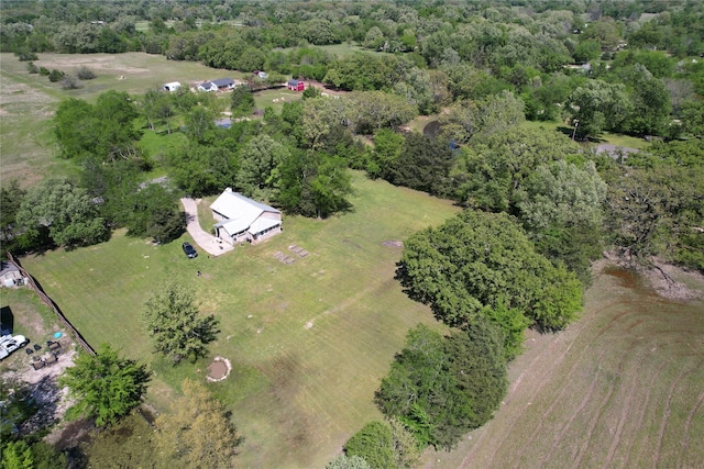 aerial view with a rural view