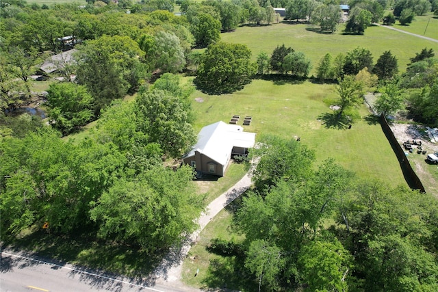 aerial view with a rural view
