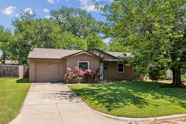 1202 Johns Dr, Euless, TX 76039 - ranch-style house featuring a garage, driveway, brick siding, and roof with shingles