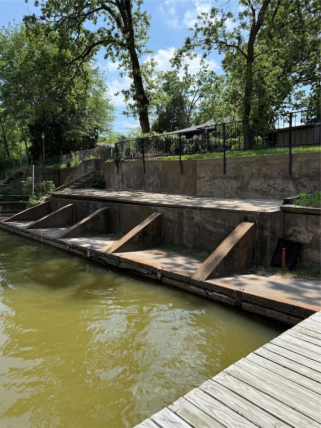 view of dock area