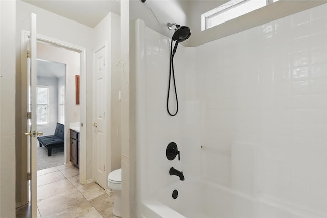 805 Red Oak Ct, Crowley, TX 76036 - full bath with toilet, plenty of natural light, shower / bath combination, and vanity