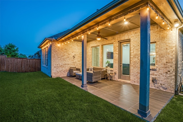 3128 Lexington Dr, Celina, TX 75009 - view of patio featuring an outdoor hangout area and ceiling fan