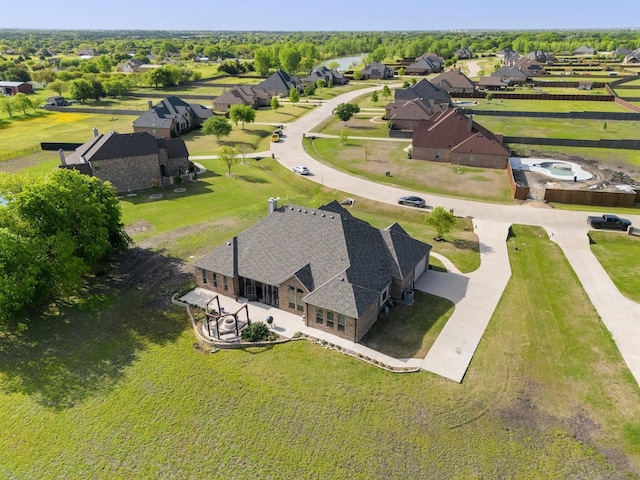 drone / aerial view with a residential view