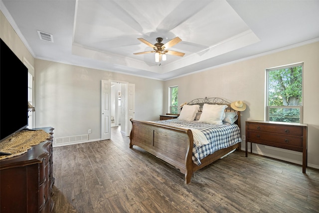 6 Broadmoor Way, Lucas, TX 75098 - bedroom with a raised ceiling, wood-type flooring, crown molding, and baseboards