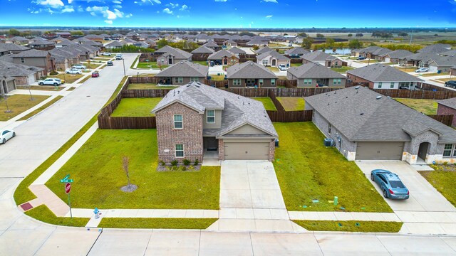 aerial view with a residential view