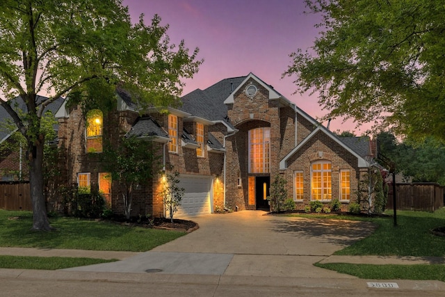 5800 Edgewood Dr, Mckinney, TX 75072 - traditional-style house featuring concrete driveway, a front lawn, fence, and a garage