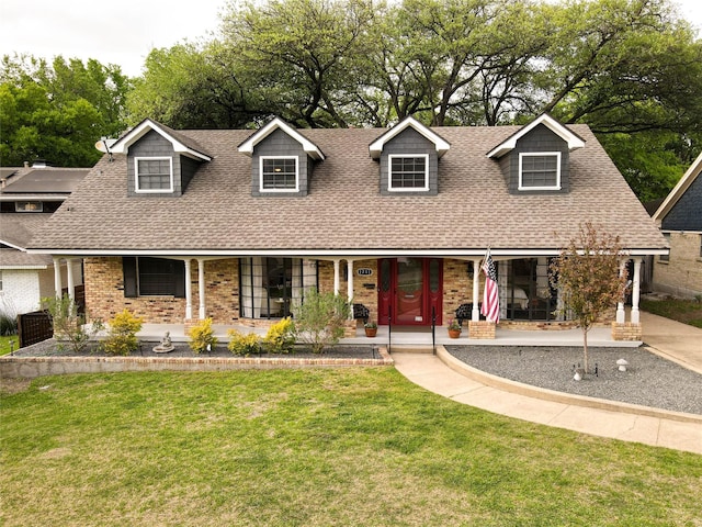 1711 Tamarack Dr, Dallas, TX 75228 - new england style home featuring a shingled roof, a porch, and a front yard