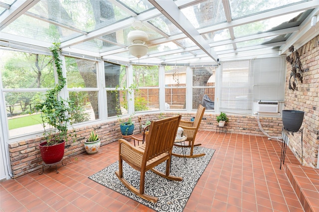 1711 Tamarack Dr, Dallas, TX 75228 - sunroom / solarium featuring plenty of natural light, cooling unit, and ceiling fan