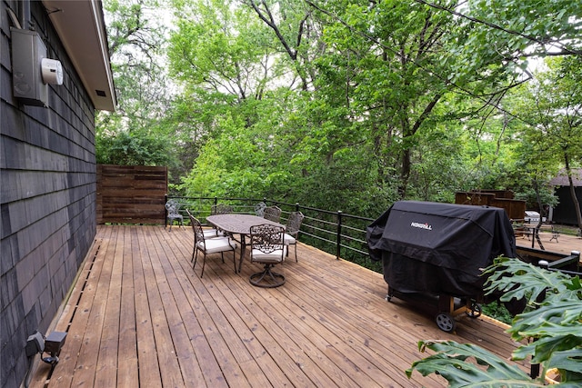 1711 Tamarack Dr, Dallas, TX 75228 - deck with outdoor dining area and area for grilling