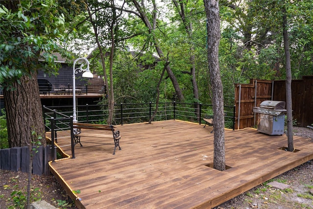 1711 Tamarack Dr, Dallas, TX 75228 - wooden deck with area for grilling