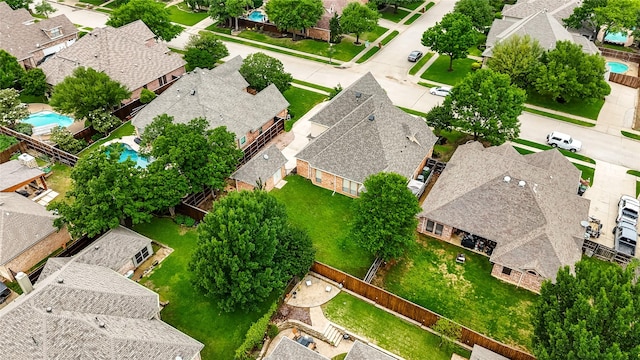 bird's eye view with a residential view