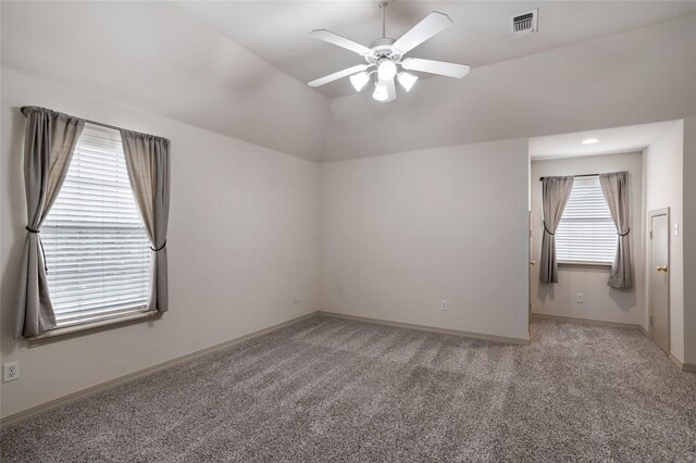 7816 Shady Oaks Dr, North Richland Hills, TX 76182 - empty room featuring ceiling fan, carpet floors, and lofted ceiling