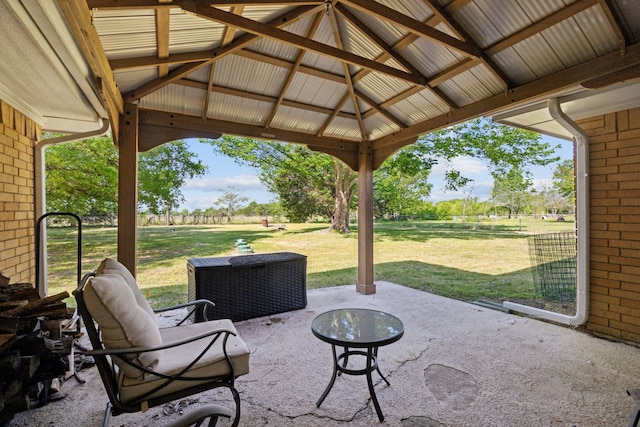 view of patio with a gazebo