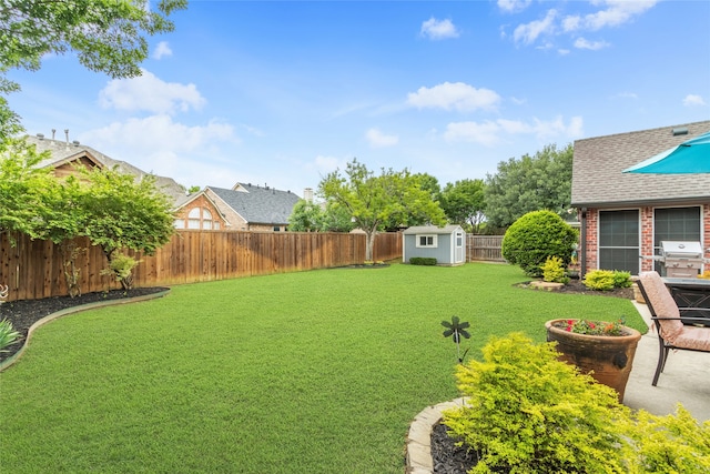 4009 Fairfax Ct, Flower Mound, TX 75028 - view of yard with a storage shed and an outdoor structure