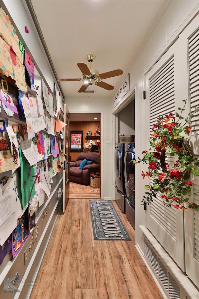 1929 S 13th St, Abilene, TX 79602 - corridor featuring independent washer and dryer and wood finished floors