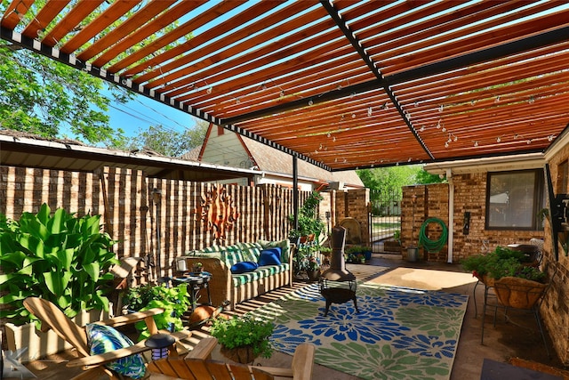 1929 S 13th St, Abilene, TX 79602 - view of patio with a pergola, fence, and a gate