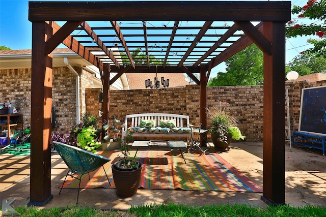 1929 S 13th St, Abilene, TX 79602 - view of patio / terrace featuring outdoor lounge area, a pergola, and fence
