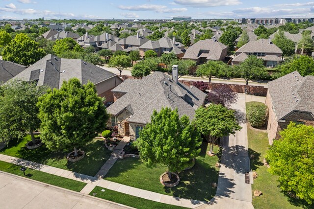 aerial view with a residential view