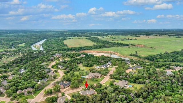 aerial view with a rural view