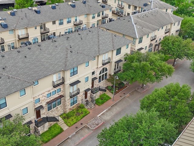 drone / aerial view with a residential view