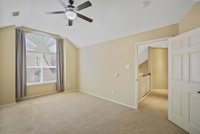 2313 Suntree, Flower Mound, TX 75022 - spare room with carpet floors, lofted ceiling, ceiling fan, a smoke detector, and baseboards