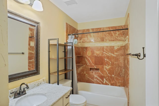 2313 Suntree, Flower Mound, TX 75022 - bathroom with shower / bath combination, toilet, and vanity