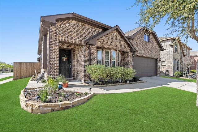 500 Harding Ln, Lavon, TX 75166 - french country style house featuring brick siding, driveway, and a garage