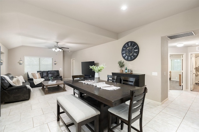 500 Harding Ln, Lavon, TX 75166 - dining room with light tile patterned floors, a ceiling fan, and baseboards