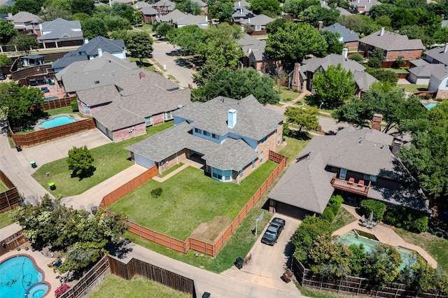 aerial view featuring a residential view