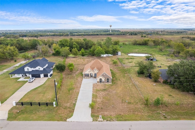 drone / aerial view with a rural view