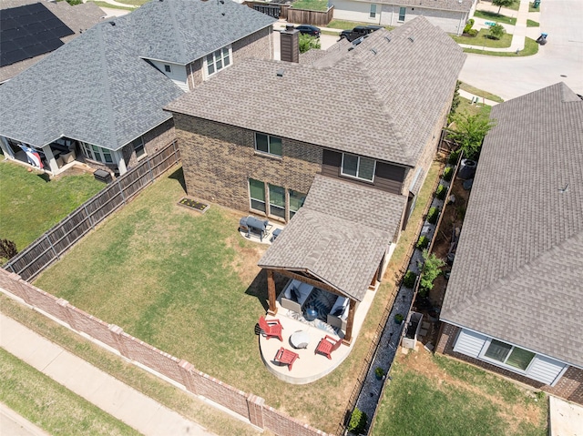 bird's eye view with a residential view