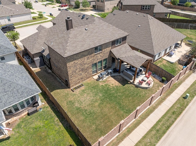 drone / aerial view with a residential view