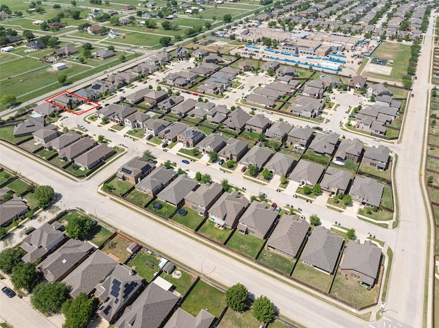 aerial view featuring a residential view