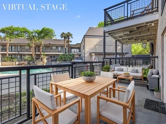 10109 Regal Park Ln Unit 117, Dallas, TX 75230 - balcony with a patio and an outdoor living space