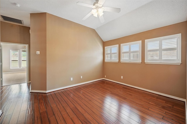 5320 Big Bend Dr, Fort Worth, TX 76137 - empty room featuring visible vents, baseboards, a ceiling fan, and wood-type flooring