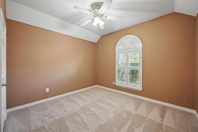 5320 Big Bend Dr, Fort Worth, TX 76137 - spare room with ceiling fan, vaulted ceiling, and carpet floors