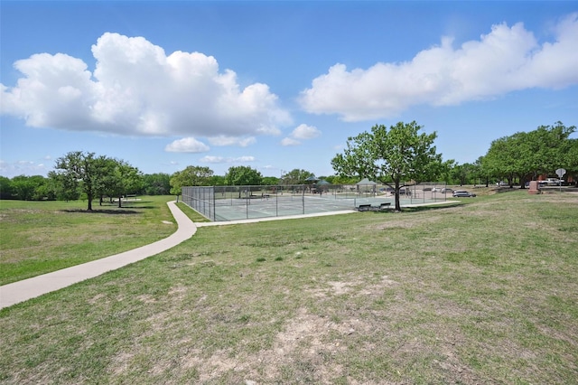 5320 Big Bend Dr, Fort Worth, TX 76137 - surrounding community featuring a yard, a tennis court, and fence