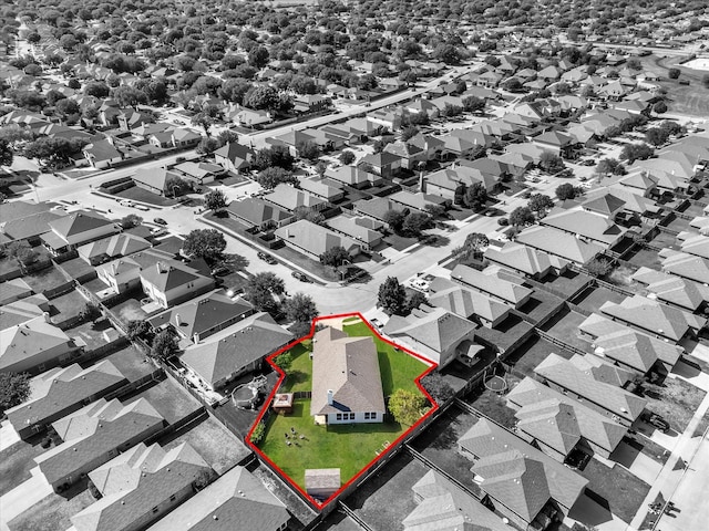 2401 Forest Creek Dr, Fort Worth, TX 76123 - aerial view of residential area featuring property parcel outlined