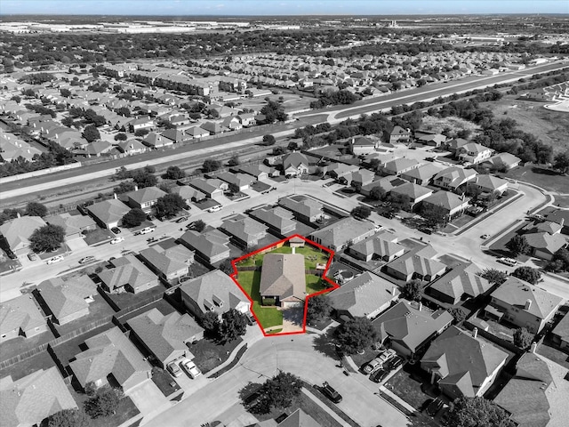birds eye view of property featuring a residential view