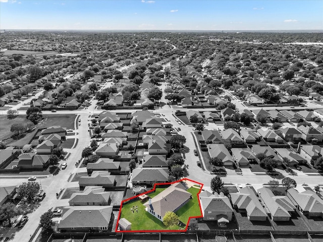 drone / aerial view with a residential view