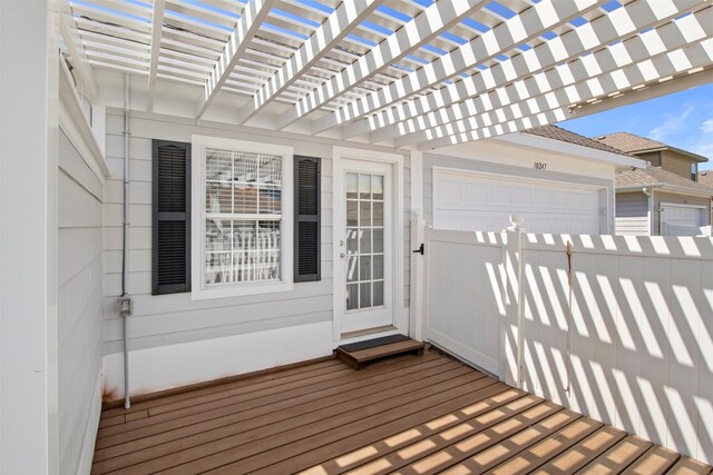 deck with a pergola